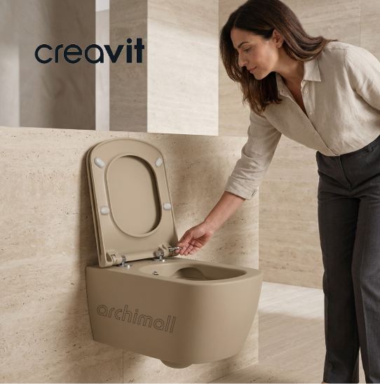 Creavit Elegant Rim-Off Kanalsız Asma Klozet Cappucino