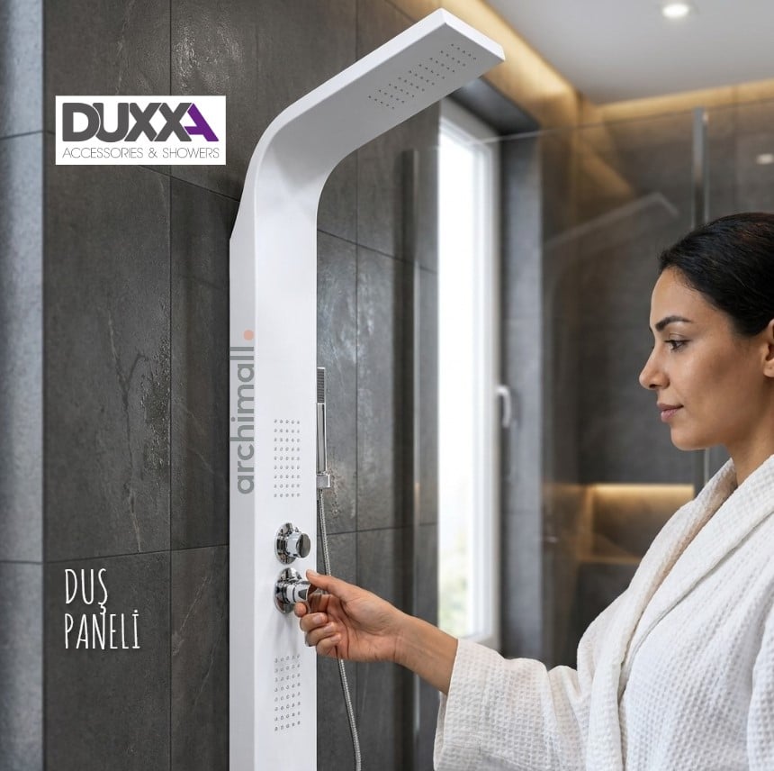 Duxxa Paslanmaz Duş Paneli Beyaz
