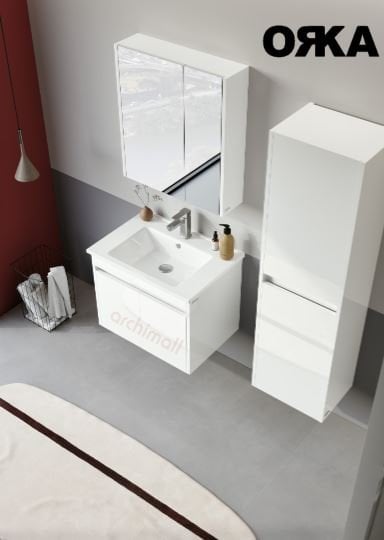 Orka Arno 65 cm Kapaklı Asma Banyo Dolabı