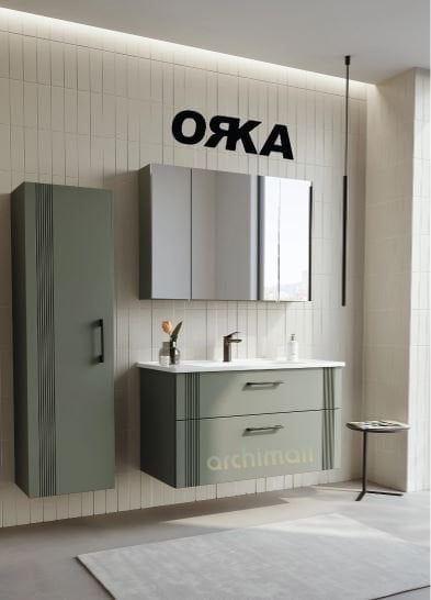 Orka Bari 100 Etajerli Asma Banyo Dolabı ​