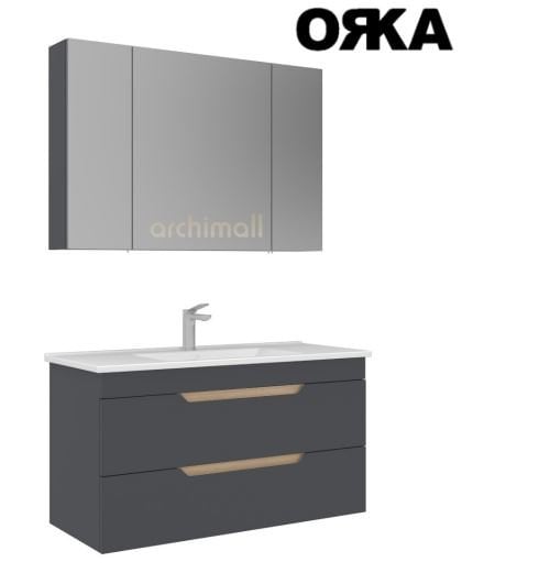 Orka Lena 100 cm Çekmeceli Asma Banyo Dolabı