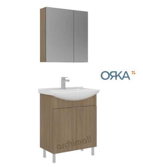 Orka Purus 65 cm Ayna Dolaplı Ayaklı Banyo Dolabı