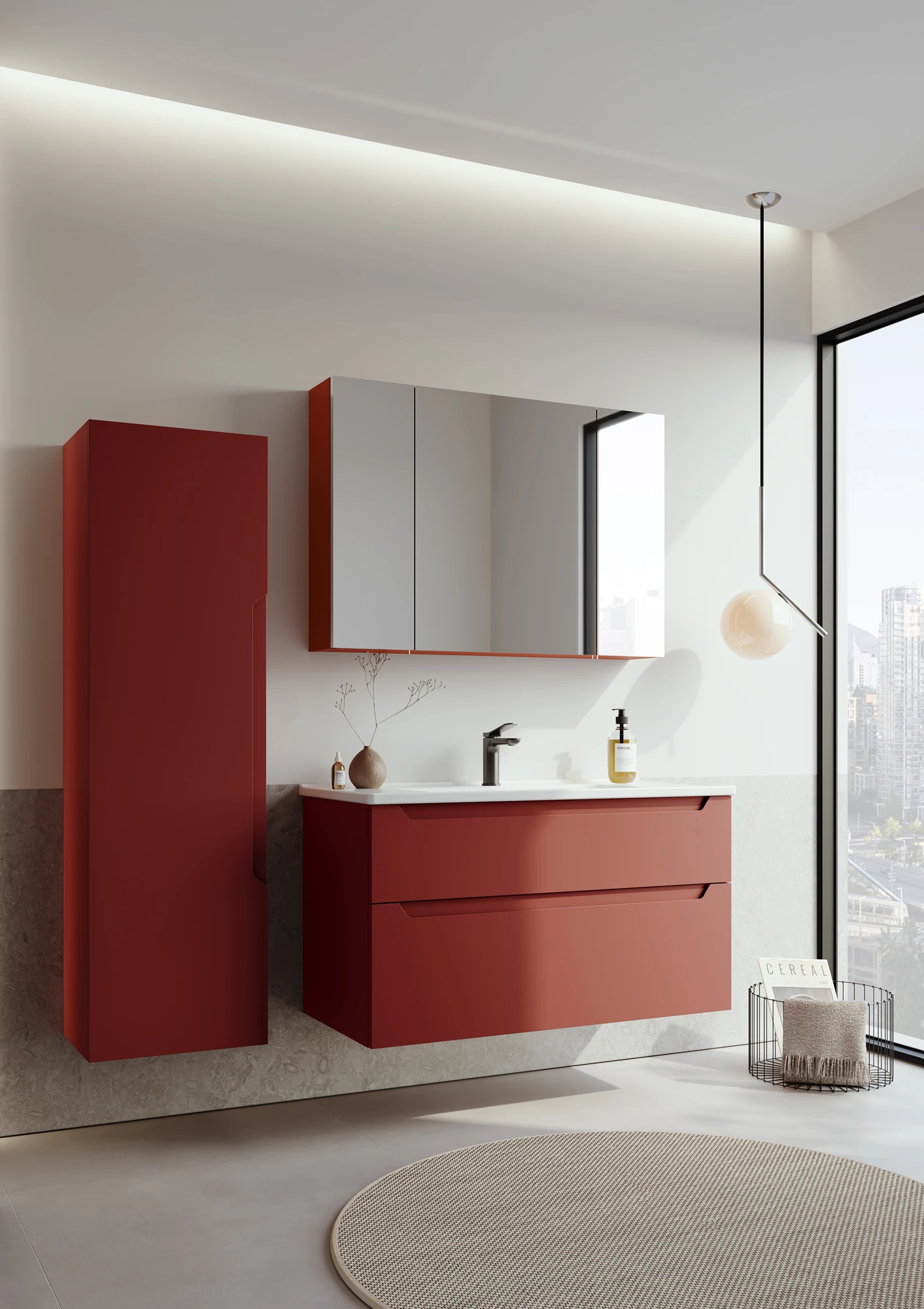 Orka Messina 100 Ayna Dolaplı Asma Banyo Dolabı