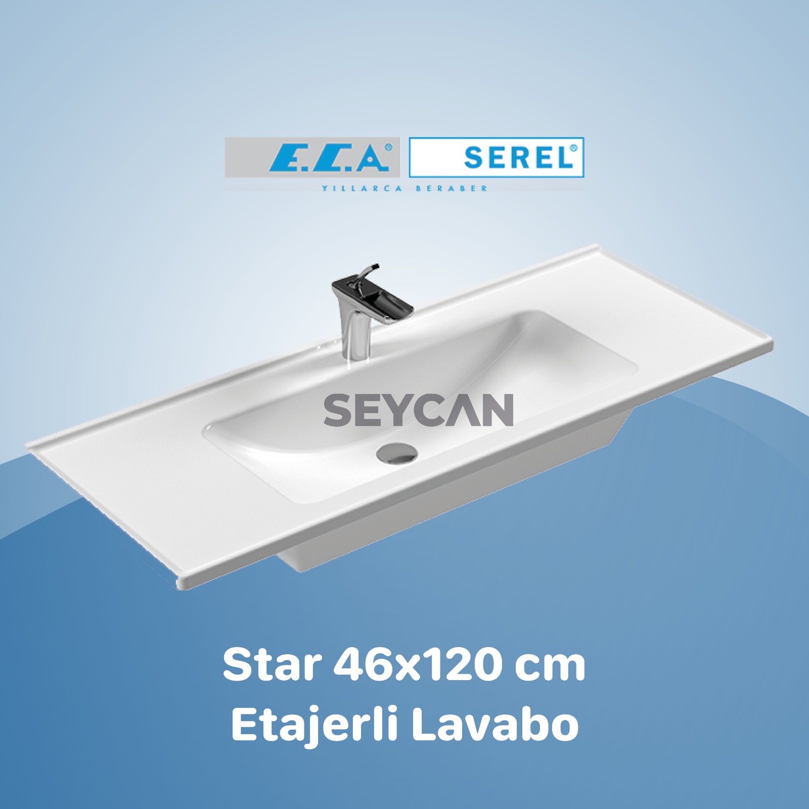 Serel Star 120 cm Etajerli Lavabo