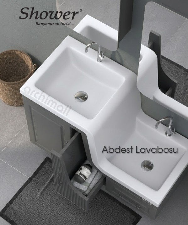 Shower Banyo Ceylin Abdest Dolabı Seti