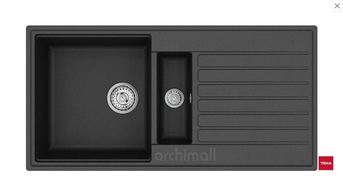 Teka Cliff 60 B-TQ 1.5 Gözlü Siyah Granit Eviye