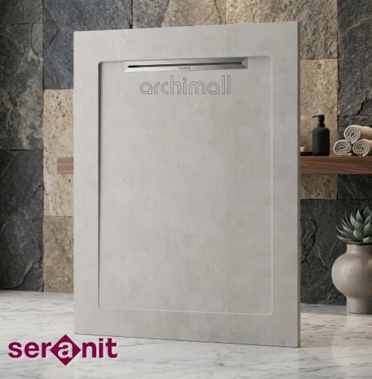 Aquanit 80x120 Slope Beton Beyaz Porselen Duş Karosu