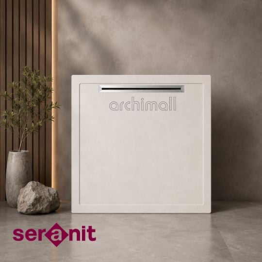 Aquanit 90x90 Slope Beton Gri Porselen Duş Karosu