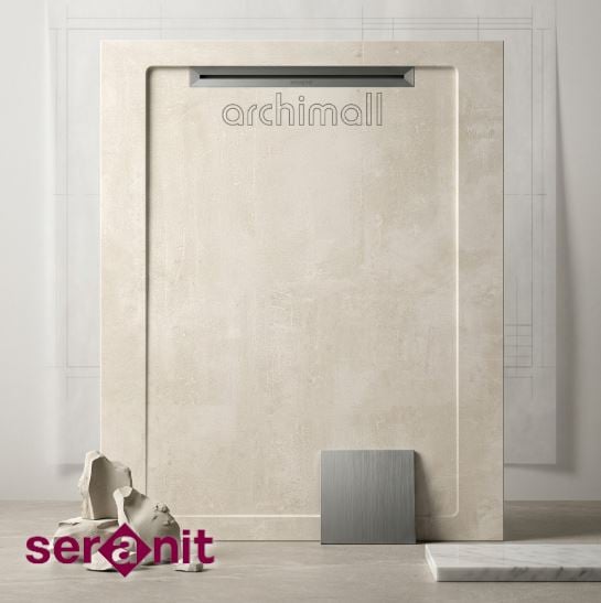 Aquanit 90x135 Slope Beton Krem Porselen Duş Karosu