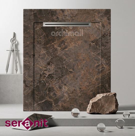 Aquanit 90X135 Slope Gusto Taupe Gri Porselen Duş Karosu