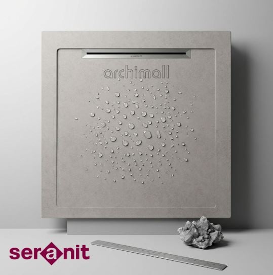 Aquanit 90x90 Slope Arc Gri Porselen Duş Karosu