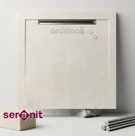 Aquanit 90x90 Slope Beton Beyaz Porselen Duş Karosu