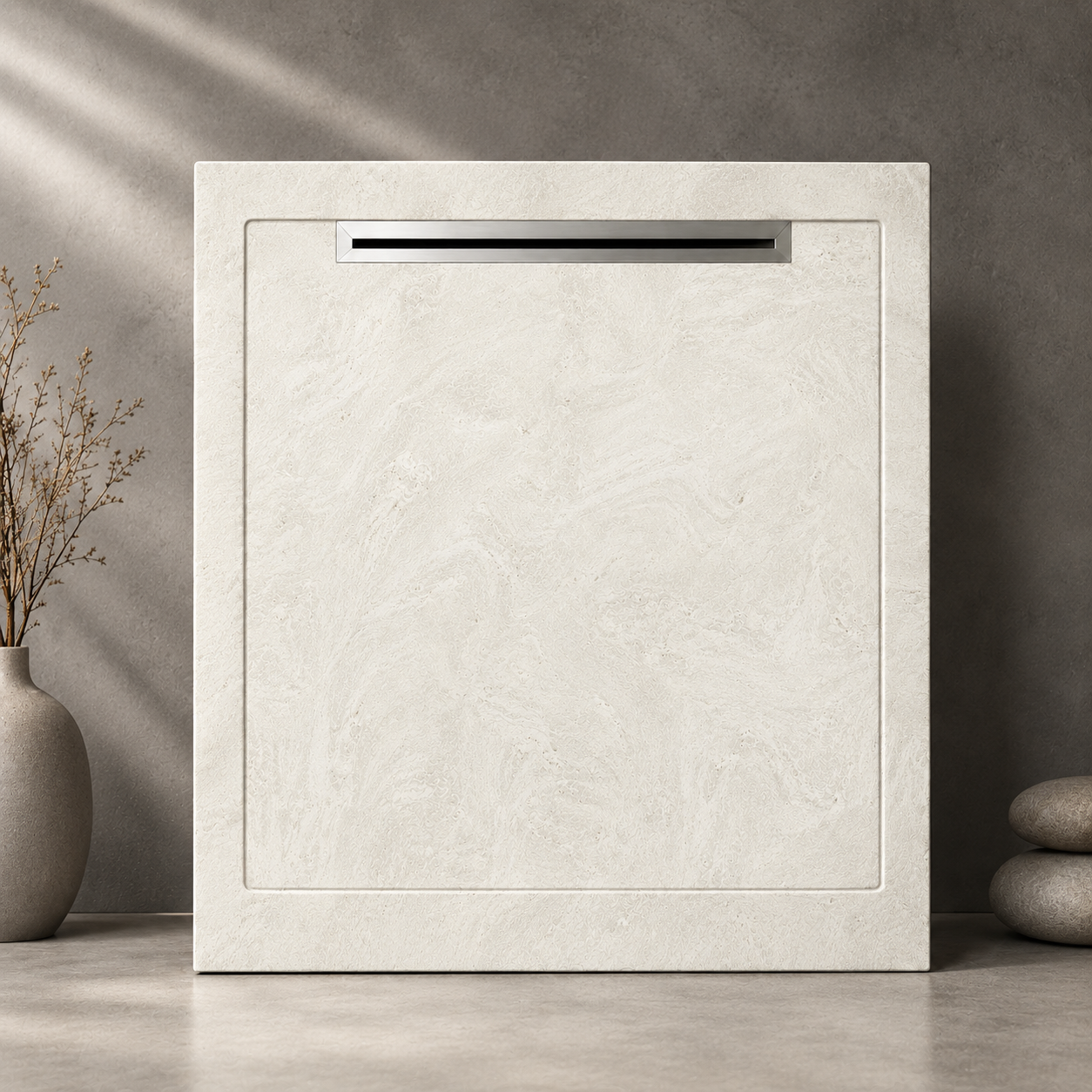 Aquanit 90x90 Slope Luna Beyaz Porselen Duş Karosu