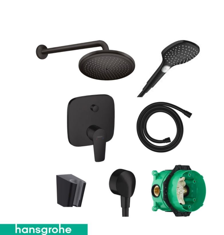 Hansgrohe Talis E Satin Siyah Ankastre Banyo Bataryası Seti