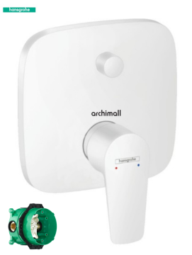 Hansgrohe Talis E Satin Beyaz Ankastre Banyo Bataryası Set