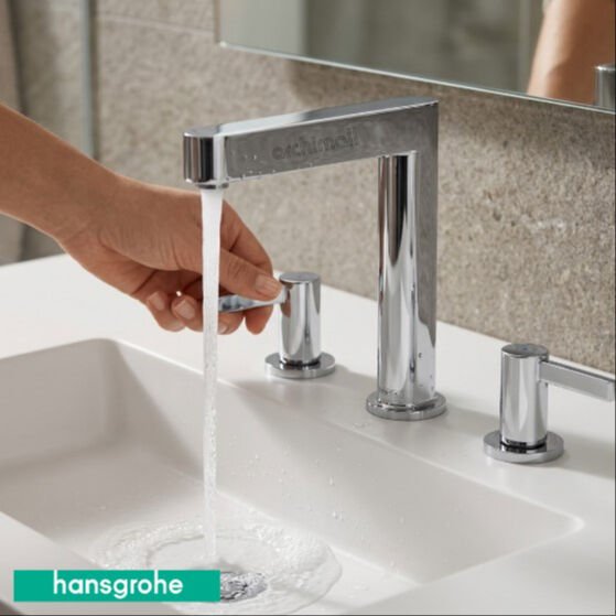 Hansgrohe Finoris 3 Delikli Lavabo Bataryası Krom