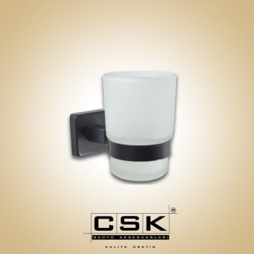 Csk Banyo Aksu Diş Fırçalık Mat Siyah AKS12402