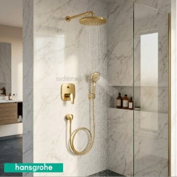 Hansgrohe Talis E Optik Altın Ankastre Banyo Bataryası Seti
