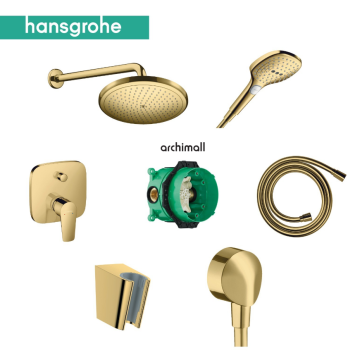Hansgrohe Talis E Optik Altın Ankastre Banyo Bataryası Seti