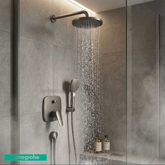 Hansgrohe Talis E Mat Siyah Ankastre Banyo Bataryası Seti