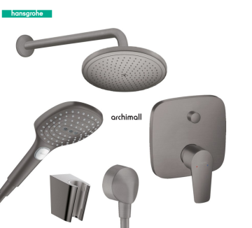 Hansgrohe Talis E Mat Siyah Ankastre Banyo Bataryası Seti