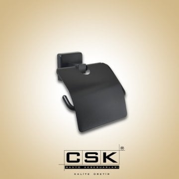 Csk Banyo Aksu Kapaklı Kağıtlık Mat Siyah AKS12405