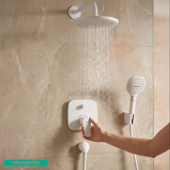 Hansgrohe Talis E Satin Beyaz Ankastre Banyo Bataryası Seti