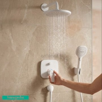 Hansgrohe Talis E Satin Beyaz Ankastre Banyo Bataryası Seti