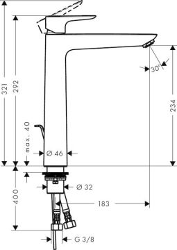 Hansgrohe Talis E 240 Satin Siyah Çanak Lavabo Bataryası