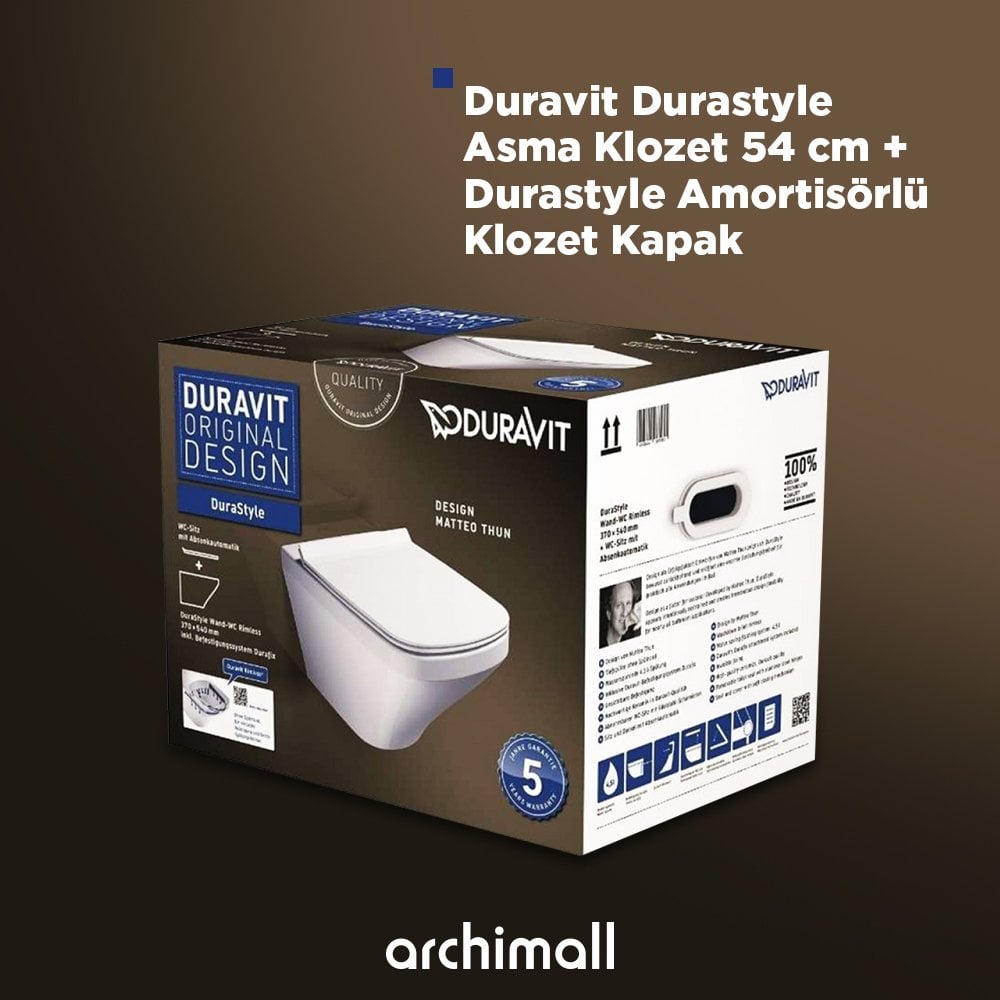 Duravit Durastyle Asma Klozet 54 cm + Amortisörlü Klozet Kapak