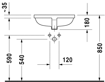 Duravit Starck 3 Tezgah Altı Lavabo 49 cm
