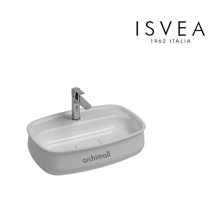 İsvea Fluido Tezgah Üstü 60 cm Lavabo Mat Beyaz