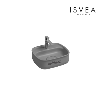 İsvea Fluido Tezgah Üstü 47 cm Lavabo Taş Gri