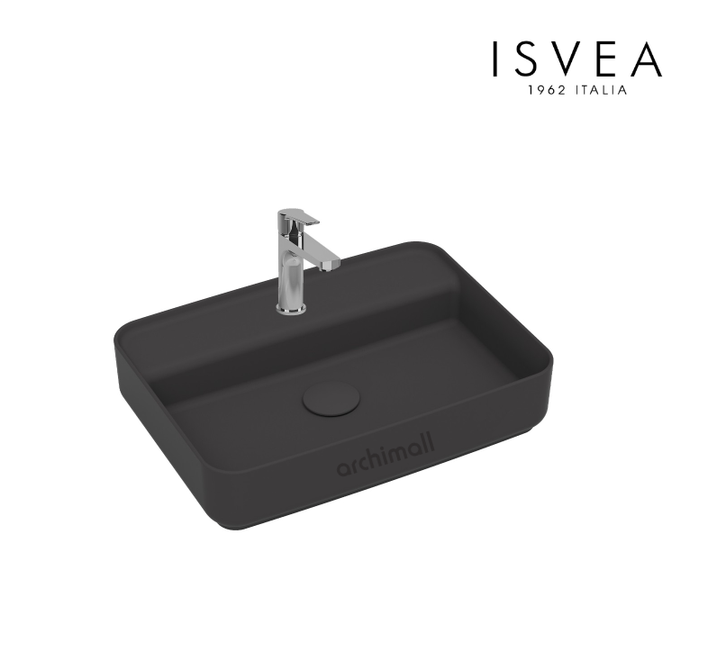 İsvea İnfinity 55 cm Tezgah Üstü Lavabo Antrasit