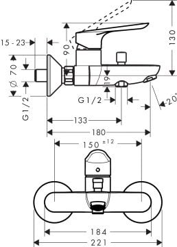 Hansgrohe Logis E Banyo Bataryası