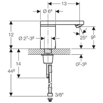 Geberit Type 186 Fotoselli Lavabo bataryası Tek Su Girişli PİLLİ 116.236.21.1