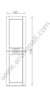 Orka Su 40 cm Boy Dolabı DEMONTE