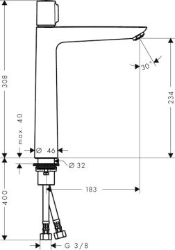 Hansgrohe Talis Select E 240 Yüksek Lavabo Bataryası