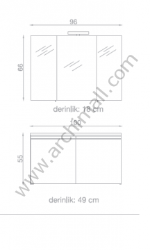 Orka Terme 100 cm Asma Banyo Dolabı