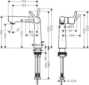 Hansgrohe Talis S 140 Lavabo Bataryası