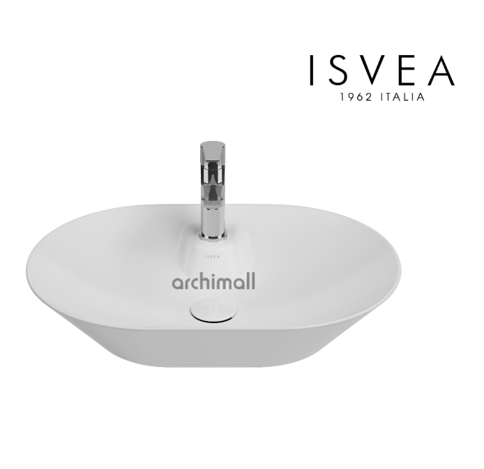 İsvea SistemaY Batarya Delikli Tezgah Üstü Lavabo 60cm Beyaz