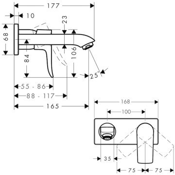 Hansgrohe Metris Ankastre Lavabo Bataryası Dış Set