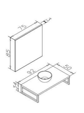 Orka Kestel 95 cm Asma Banyo Dolabı