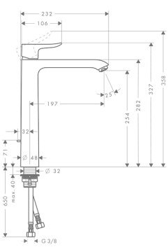 Hansgrohe Metris Yüksek Lavabo Bataryası