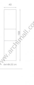 Orka Düden 40 cm Boy Dolabı DEMONTE