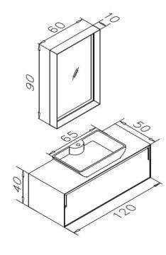 Orka Craft 120 cm Asma Banyo Dolabı