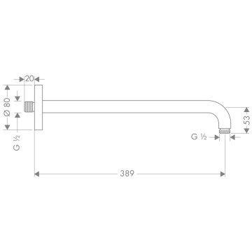 Hansgrohe Duş Dirseği 38.9 cm