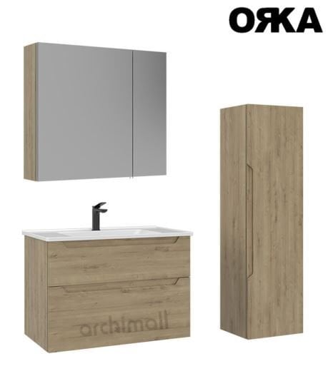 Orka Messina 85 Ayna Dolaplı Asma Banyo Dolabı