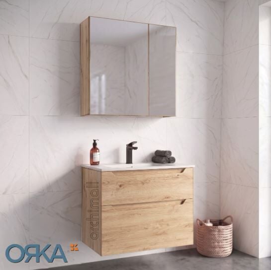 Orka Messina 85 Ayna Dolaplı Asma Banyo Dolabı
