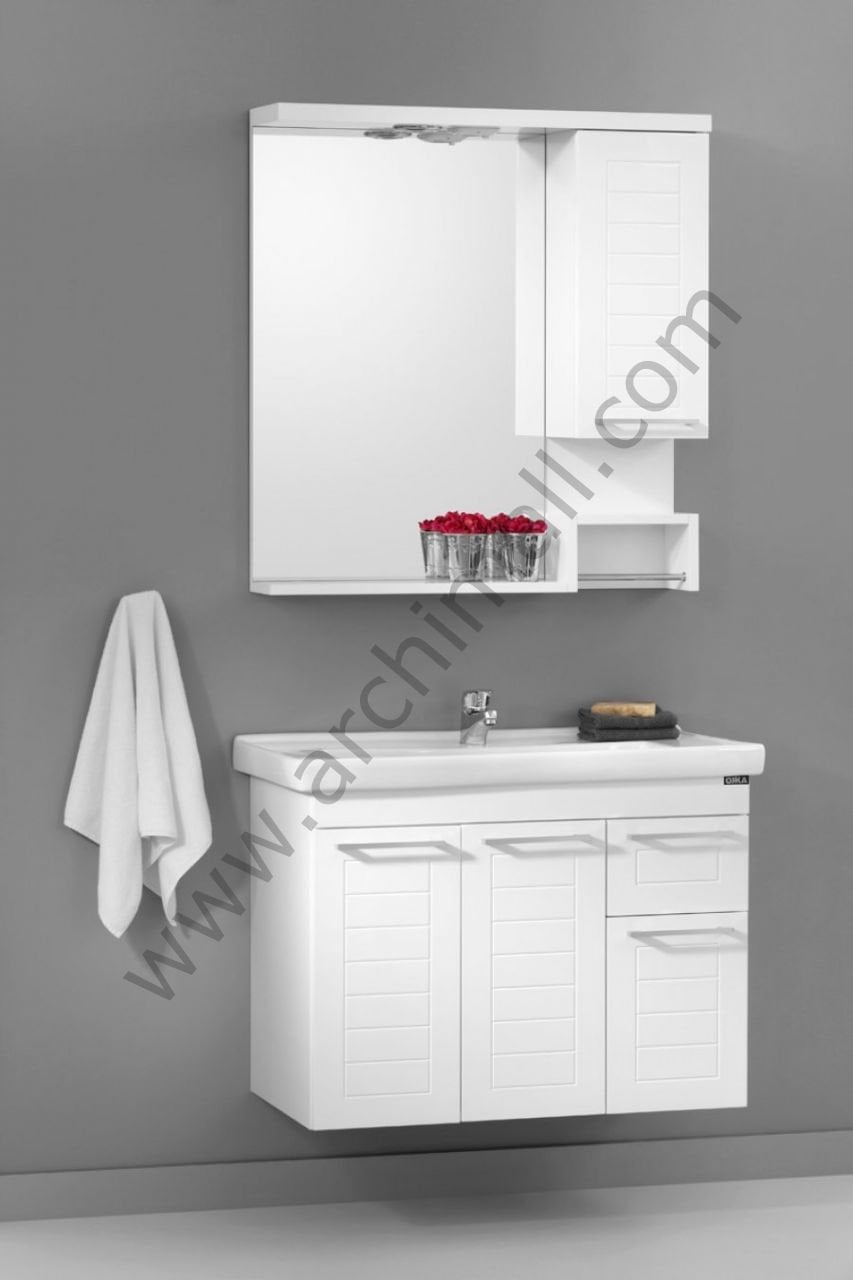Orka Perge 85 cm Asma Banyo Dolabı